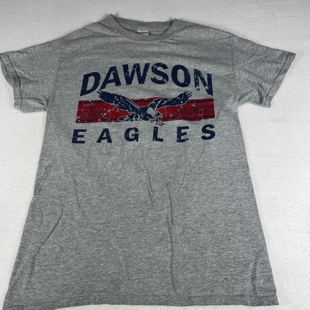 Gildan Heavy Cotton Dawson Eagles Est 2007 Single Stitch T-Shirt Small VTG